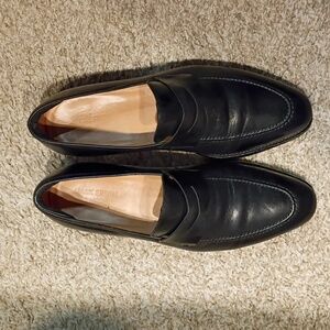 Jack Erwin Elegant Black Leather Loafers size 9 1/2
